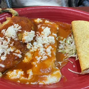 Combo #3 - Taco, cheese enchilada and Chile relleno