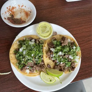 My carne asada street tacos, loaded with great beef!!