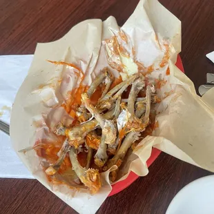 a basket of food on a table