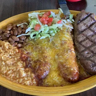 Steak with chili Relleno