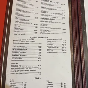 menu