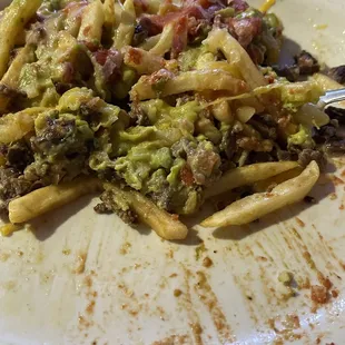 The carne asada fries (half eaten albeit)