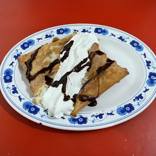 two pieces of dessert on a plate