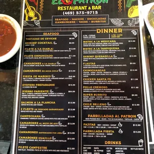 menu