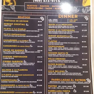 menu