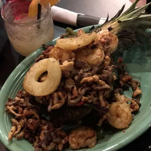 Hawaiian fajitas were so good. The pina colada on the rocks are a great.
