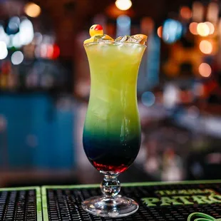 VDM sunset, rum based tropical signature cocktail