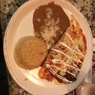 2 Item Combo burrito and chili relleno