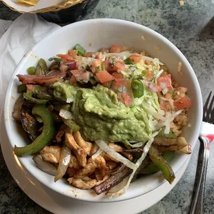 Chicken fajita bowl