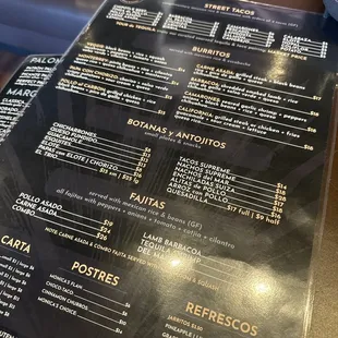 menu