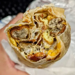 Hash brown breakfast burrito