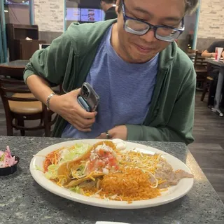 Cheese Enchilada and Beef Taco