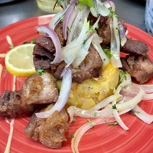 Mofongo de carne frita