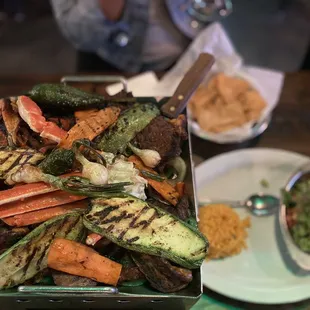 a plate of grilled vegetables