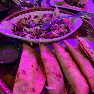 a plate of mexican food