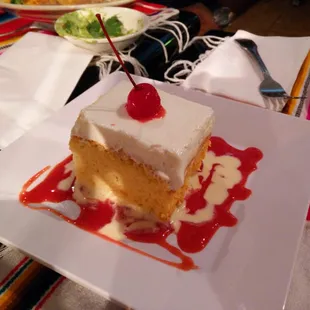 Tres leches cake at the end of a great meal!