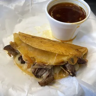 Quesabirria - birria taco with cheese