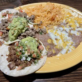 Tacos Carne Asada Plate