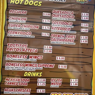 menu