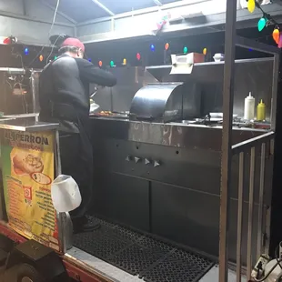 a man preparing food
