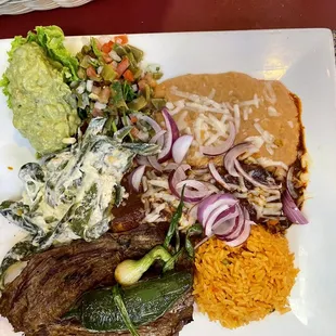 a plate of mexican food