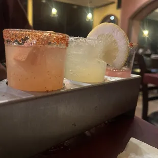 Margarita flight (strawberry, lemon, guava, lime)