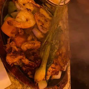 chicken &amp; shrimp fajitas