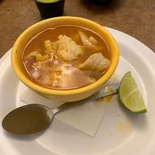 Fish soup that comes with the lunch combo