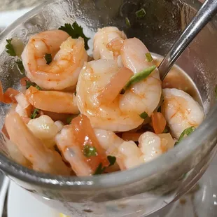 a bowl of shrimp