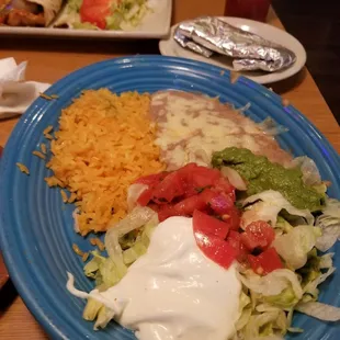 Beans, rice, stuff for my fajitas.