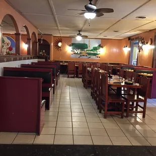 the inside of a restaurant