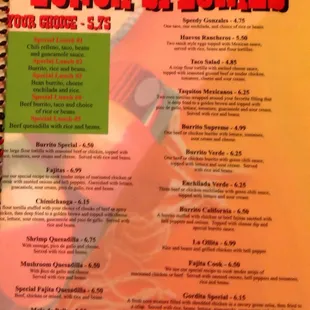 menu