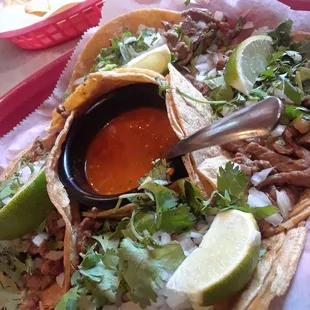 Carne Asada Tacos are my FAVORITE dish here!