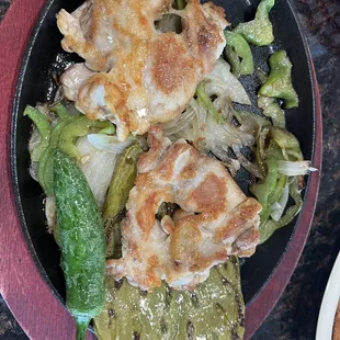 Chicken with cactus plate