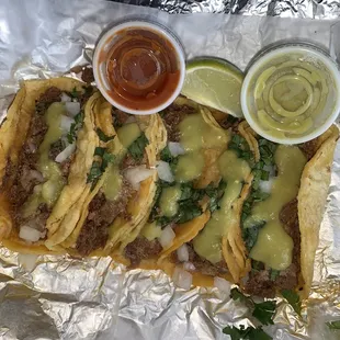 Tacos de suadero $1.25 each