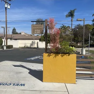 the signs at the entry