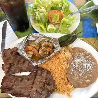 Asada Con Camarones