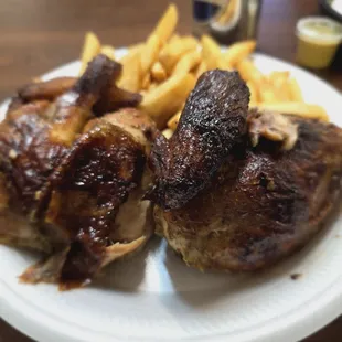 1/2 chicken and French fries