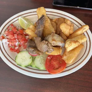 a plate of food on a table