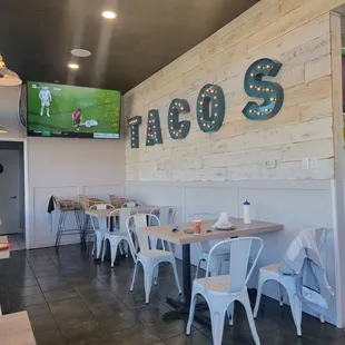 The back by the restroom area