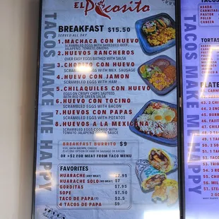 Menu Pt 1 as of 9/17/24