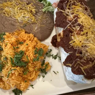 Cinco de Mayo "wet" burrito. More of a paste than a sauce