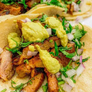 IG: @253Eater  Al Pastor Taco + Homemade Creamy Salsa