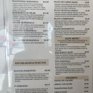 menu