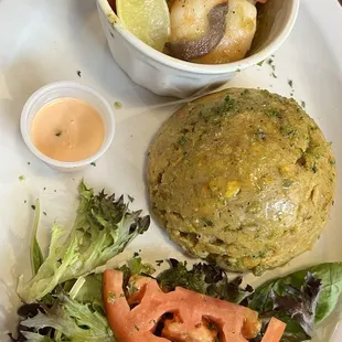 Mofongo with shrimps