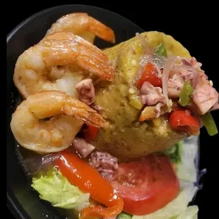 Mofongo con Camarones y Pulpo / Mofongo with Shrimp &amp; Octopus