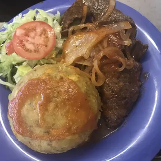 Beef Cubed Steak Mofongo / Bistec