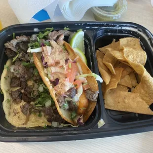 Asada &amp; crispy shrimp taco