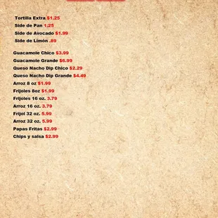 menu