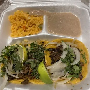 Taco plate (beef fajita)